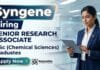 Research Associate Jobs at Syngene | M.Sc. Chemistry Graduates Apply Now Research Associate Jobs at Syngene Careers for Chemistry Jobs in Bangalore