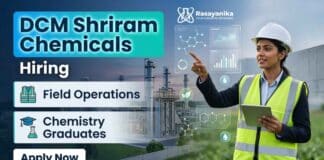 BSc Chemistry Jobs at DCM Shriram Chemicals | Apply Now BSc Chemistry Jobs at DCM Shriram Chemicals Bharuch Gujarat