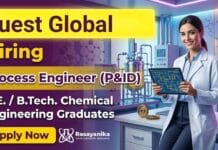 Quest Global Careers hiring Process Engineers for Chemical Engineering Jobs in Bengaluru.