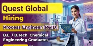 Quest Global Careers hiring Process Engineers for Chemical Engineering Jobs in Bengaluru.