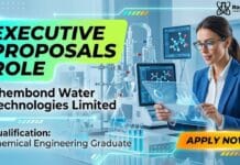 Chemical Engineering Job at Chembond Water Technologies