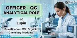 MSc Chemistry Job at Lupin | QC Officer Role