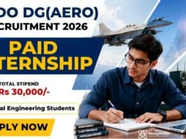 Chemical Engineering Internship at DRDO Careers Government Internship 2026