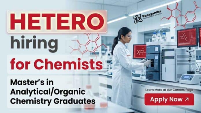 MSc Chemistry Freshers Job in Hetero Careers Chemist Job QC Analyst Pharma MSc Chemistry Freshers Job in Hetero Careers Chemist Job QC Analyst Pharma