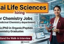 Medicinal Chemistry Job at Sai Life Sciences | Attend the Walk-in Interview Medicinal Chemistry Job Sai Life Sciences Careers Walk-in Interview Hyderabad 2026 R&D Scientist Role