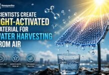 Researchers developed a light-activated metal organic framework capable of harvesting and storing water directly from the atmosphere.