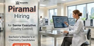Piramal Careers hiring for Quality Control jobs in Chemistry jobs domain