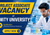 Amity University Hiring Chemical Science Graduates | Project Associate Roles Project Associate Jobs at Amity University | MSc Chemistry Graduates Apply Now