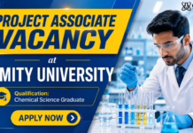 Amity University Hiring Chemical Science Graduates | Project Associate Roles Project Associate Jobs at Amity University | MSc Chemistry Graduates Apply Now