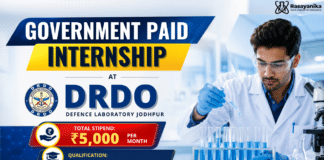 Government Internship at DRDO 2026  | Chemistry Students Internship 