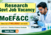 MoEF&CC Recruitment 2026 Research Govt Jobs | Chemistry Graduates Apply Now