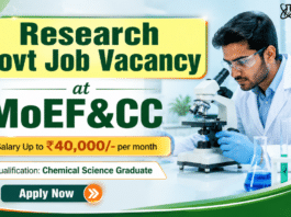 MoEF&CC Recruitment 2026 Research Govt Jobs | Chemistry Graduates Apply Now
