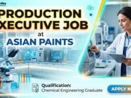 Chemical Engineering Job at Asian Paints | Production Executive