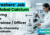 Chemistry Jobs Global Calcium Careers trainee jobs pharma QA