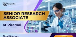 MSc Chemistry Job at Piramal | Senior Research Associate  Role 