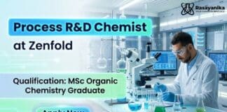 Process R&D Chemist Job at Zenfold | Organic Chemistry Job in Bangalore