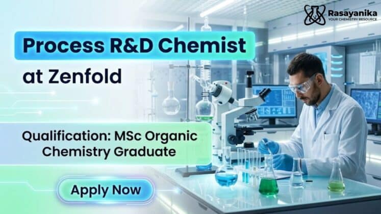 Process R&D Chemist Job at Zenfold | Organic Chemistry Job