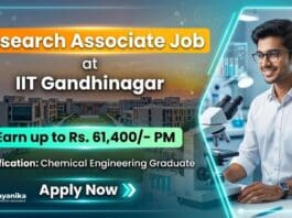 IIT Gandhinagar Recruitment: Chemical Engineering Job | Research Associate 