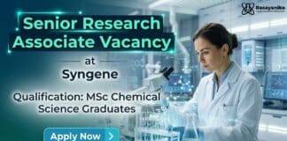 Syngene Hiring MSc Chemistry Job | Senior Research Associate Role MSc Chemistry Job at Syngene | Senior Research Associate Role