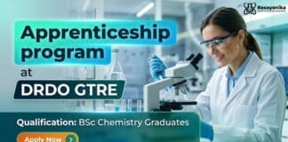 DRDO Apprenticeship Program 2026 for BSc Chemistry Students DRDO Apprenticeship Program for Chemistry Graduates
