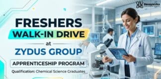 Freshers Walk-In Interview at Zydus | Chemical Engineering Graduates Apply Now Apprenticeship Program at Zydus – Chemical Engineering Freshers Graduates Apply Now