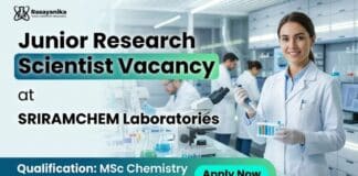 SRIRAMCHEM Hiring – Junior Research Scientist Job | Chemistry Graduates Apply Now MSc Chemistry Freshers Job at Sriramchem | Research Scientist