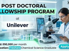 Post Doctoral Fellowship at Unilever | Chemistry Graduates Apply Now