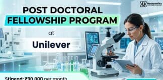 Post Doctoral Fellowship at Unilever | Chemistry Graduates Apply Now