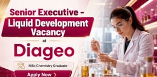Diageo Hiring Senior Executive Roles | MSc Chemistry Graduates Apply Now MSc Chemistry Job at Diageo | Senior Executive Role