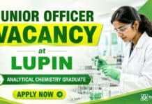 Lupin Hiring Junior Officer | MSc Chemistry Graduates Apply Now MSc Chemistry Jobs at Lupin | Junior Officer Role
