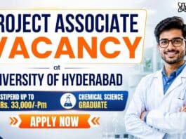UoH Recruitment 2026 | Project Associate Job for Chemistry Graduates