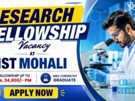 Research Fellowship for MSc Chemistry Students at INST Mohali
