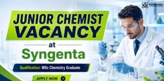 Junior Chemist Role at Syngenta | MSc Chemistry Job 