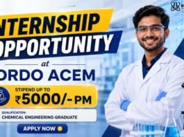 Chemical Engineering Internship at DRDO ACEM 2026