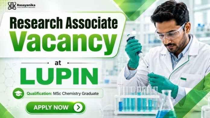 MSc Chemistry Job at Lupin | Research Associate Role MSc Chemistry Job at Lupin | Research Associate Role