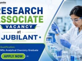 Research Associate Job at Jubilant | MSc Chemistry Graduates Apply Now
