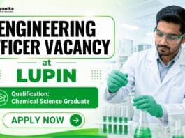 Chemical Engineering Jobs Lupin | Officer Job