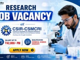 CSIR-CSMCRI Recruitment 2026 for BSc Chemistry Graduates | Research Jobs