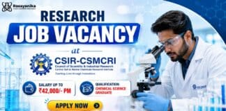 Govt. Job for Chemistry Graduates at CSIR CSMCRI | Earn up to ₹42,000/- PM CSIR-CSMCRI Recruitment 2026 for BSc Chemistry Graduates | Research Jobs