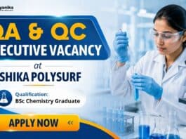 BSc Chemistry Job at Anshika Polysurf | QA & QC Executive Role