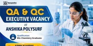 BSc Chemistry Job at Anshika Polysurf | QA & QC Executive Role