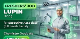 Lupin Careers hiring for Associate Jobs – fresher chemistry jobs opportunity