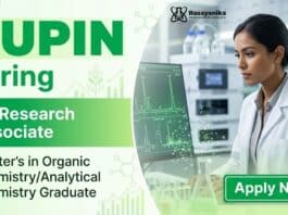 Lupin Hiring for Research Associate Jobs | Organic Chemistry Candidates Apply Now