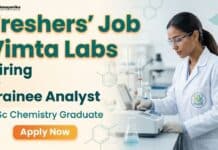 Vimta Labs Hiring Freshers | Trainee Analyst Jobs for M.Sc Chemistry Candidates