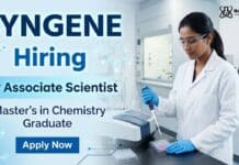 Syngene Hiring Associate Scientists | Organic Chemistry Jobs in Bangalore