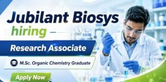 Chemistry Job opportunity for Research Associate Job in synthesis department with strong career growth inspired by Jubilant career standards