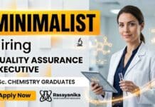 Quality Assurance Jobs at Minimalist | Apply for QA Executive Role | Chemistry Jobs Minimalist Careers announced Quality Assurance Jobs for Chemistry candidates in skincare manufacturing.