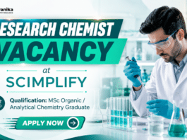 Research Chemist at Scimplify | Organic Chemistry Jobs 