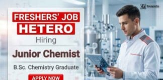 Chemistry Freshers Jobs at Hetero Careers for Junior Chemist Jobs