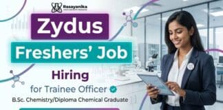 Chemistry Fresher Job at Zydus Careers Trainee Officer Jobs for BSc Chemistry candidates in Ankleshwar